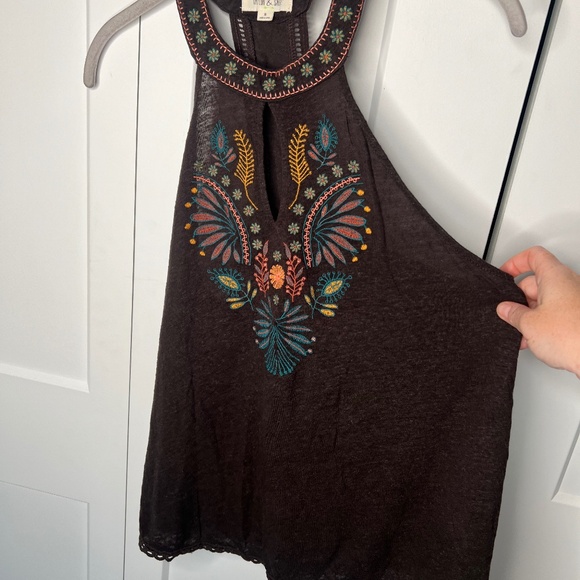 Taylor & Sage Boho Embroidered Halter Tank Women’s Size Small - Picture 1 of 6